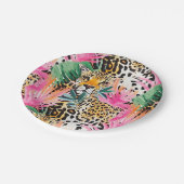 Safari Animals' Pelz Prints Muster Leopard Pappteller (Schrägansicht)