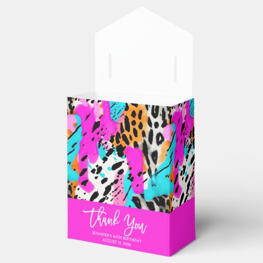 Safari Animals' Pelz Prints Patterns farbenfrohe N Geschenkschachtel (Geöffnet)