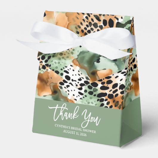 Safari Animals' Pelz Prints Patterns Green & Brown Geschenkschachtel (Vorderseite)