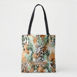 Safari Animals' Pelz Prints Patterns Green & Brown Tasche