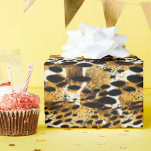 Safari Animals' Pelzdruckmuster Muster Exotic Mode Geschenkpapier