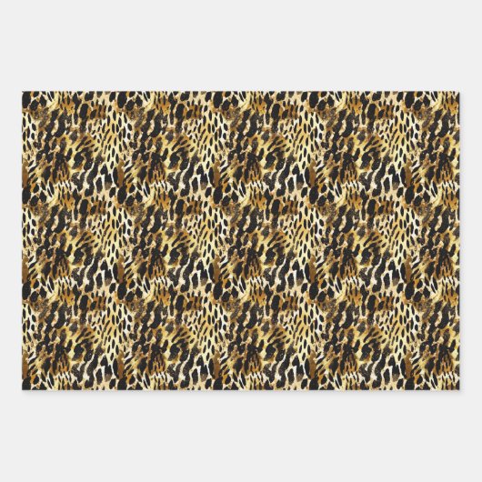 Safari Animals' Pelzdruckmuster Muster Exotic Mode Geschenkpapier Set (Vorderseite 3)