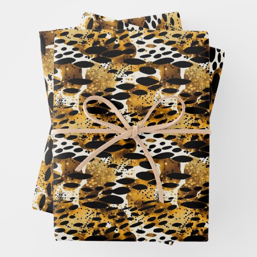 Safari Animals' Pelzdruckmuster Muster Exotic Mode Geschenkpapier Set (Beispiel)