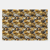 Safari Animals' Pelzdruckmuster Muster Exotic Mode Geschenkpapier Set (Vorderseite)