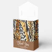 Safari Animals' Pelzdruckmuster Muster Gold und Sc Geschenkschachtel (Geöffnet)