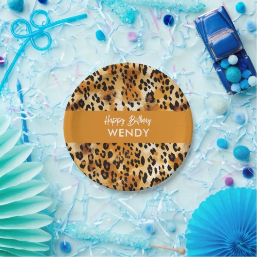 Safari Animals' Pelzmuster Leopard oder Cheetah Pappteller (Party)