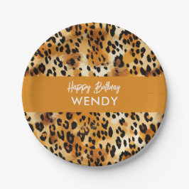 Safari Animals' Pelzmuster Leopard oder Cheetah Pappteller