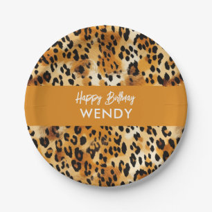 Safari Animals' Pelzmuster Leopard oder Cheetah Pappteller