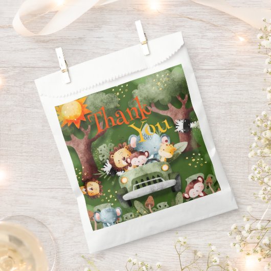 Safari Animals Personalisiert Baby Dusche Geschenktütchen (Ausgeschnitten)