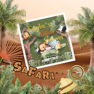 Safari Animals Personalisiert Baby Dusche Serviette