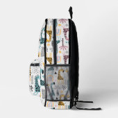 Safari Animals & Pflanze, Boho-Regenbogenmuster Bedruckter Rucksack (Rechts)
