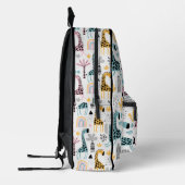 Safari Animals & Pflanze, Boho-Regenbogenmuster Bedruckter Rucksack (Links)