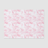 Safari Animals Pink Toile de Jouy Seidenpapier (Vorderseite)