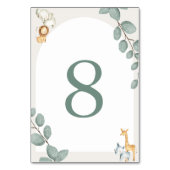 Safari Animals Table Numbers Card Tischnummer (Vorderseite)