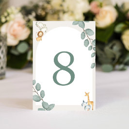 Safari Animals Table Numbers Card Tischnummer