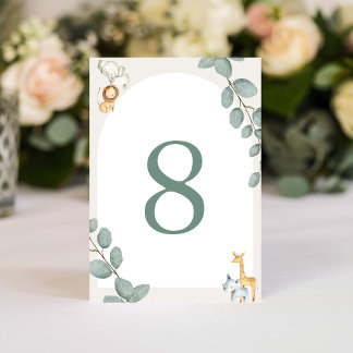 Safari Animals Table Numbers Card Tischnummer