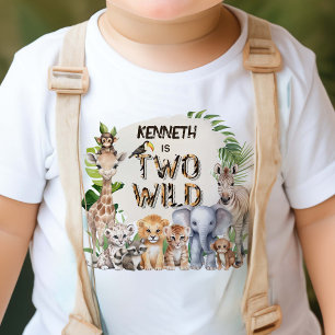 Safari Animals Thema Zwei Wilde 2. Geburtstag Kleinkind T-shirt