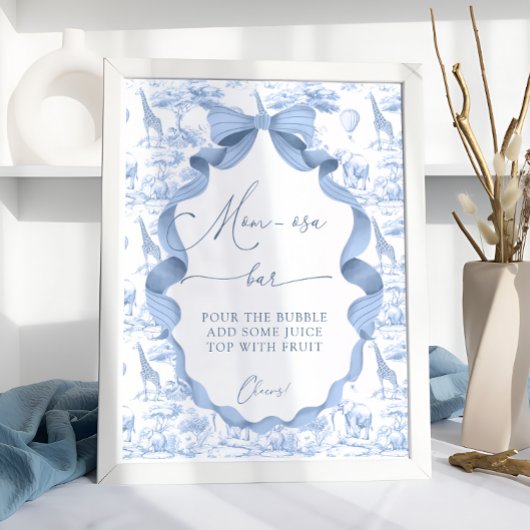 Safari Animals Toile de Jo Baby Shower Mama-osa Ba Poster