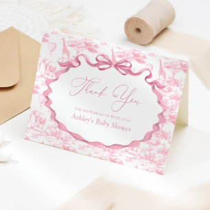 Safari Animals Toile de Jouy Baby Dusche Vielen Da Dankeskarte