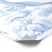 Safari Animals Toile de Jouy Baby Dusche Willkomme Poster (Ecke)