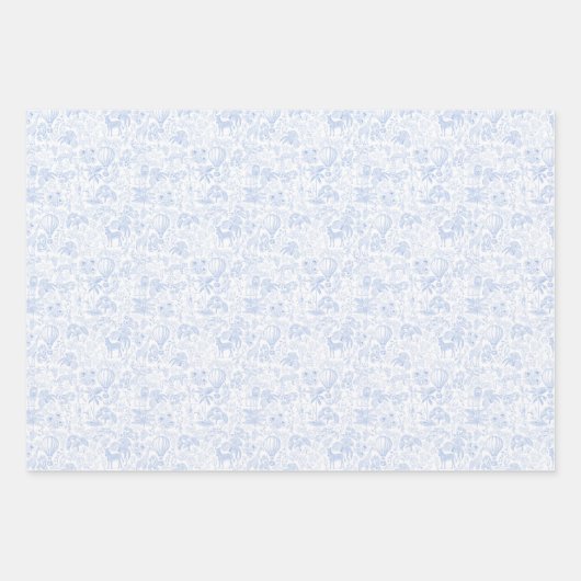 Safari Animals Toile De Jouy Geschenkpapier Set (Vorderseite 3)