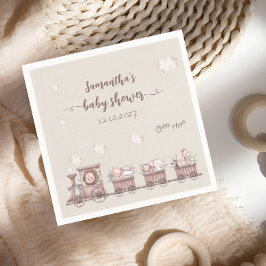 Safari Animals Train Baby Dusche Serviette