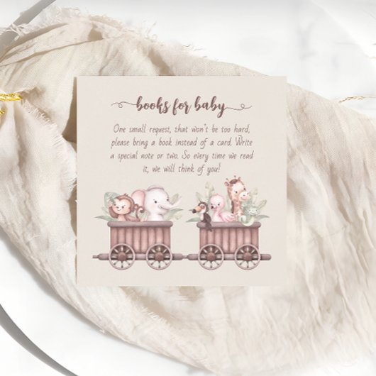 Safari Animals Train Baby Showbook Begleitkarte