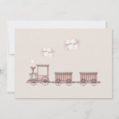 Safari Animals Train Gender Neutral Baby Shower Einladung (Rückseite)