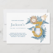 Safari Animals Tropical 3. Geburtstag Einladung (Vorderseite)