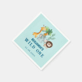 Safari Animals Tropical Jungle Wild One Birthday Serviette (Ecke)