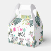 Safari Animals Two Wild Birthday Pink Girl Geschenkschachtel (Vorderseite)