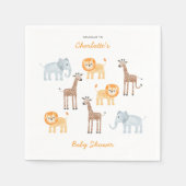 Safari Animals Wasserfarbe Personalisiert Babydusc Serviette (Vorderseite)