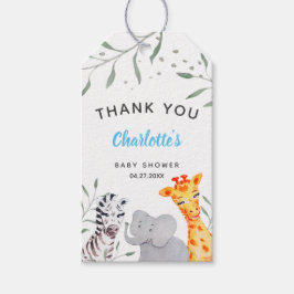 Safari Animals Watercolor Baby Shower Fevor Tags Geschenkanhänger