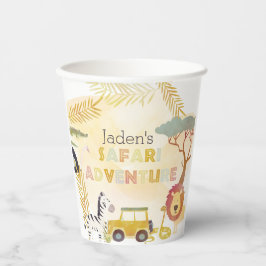 Safari Animals Watercolor Geburtstagsparty Circle Pappbecher