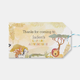 Safari Animals Watercolor Geburtstagsparty Danke Geschenkanhänger