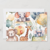 Safari Animals Wild 1 1. Geburtstag Einladung (Rückseite)