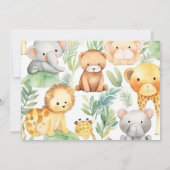 Safari Animals Wild 1 1. Geburtstag Einladung (Rückseite)