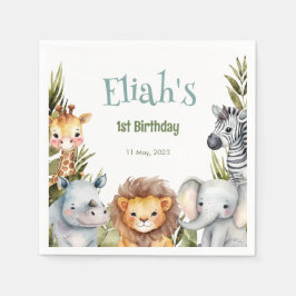 Safari Animals Wild 1 1. Geburtstag Serviette