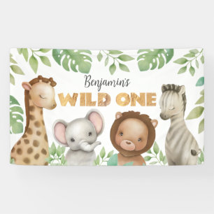 Safari Animals Wild 1 1. Geburtstagsbanner Banner