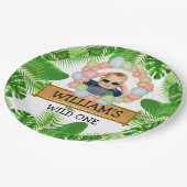 Safari Animals Wild Ein Geburtstag FOTO Pappteller (Schrägansicht)