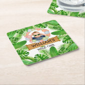 Safari Animals Wild Ein Geburtstag FOTO Rechteckiger Pappuntersetzer (angewinkelt)