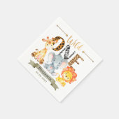 Safari Animals Wild Ein Geburtstag Napkins Serviette (Ecke)