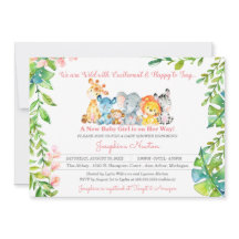 Safari Animals Wild Jungle Girl Babydusche
