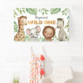 Safari Animals Wild One 1st Birthday Banner (Insitu)