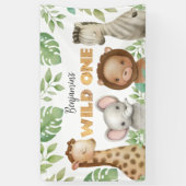 Safari Animals Wild One 1st Birthday Banner (Vertikal)