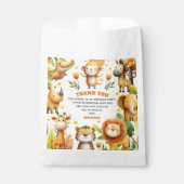 Safari Animals WILD ONE 1st Birthday Thank You Geschenktütchen (Vorderseite)