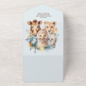 Safari Animals Wild One Baby Shower All In One Einladung (Außenbereich)