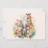 Safari Animals Wild One Baby Shower Einladung (Rückseite)