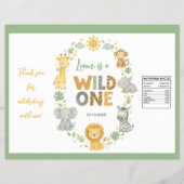Safari Animals Wild One Birthday Chip Bag Wrapper Flyer (Vorne)