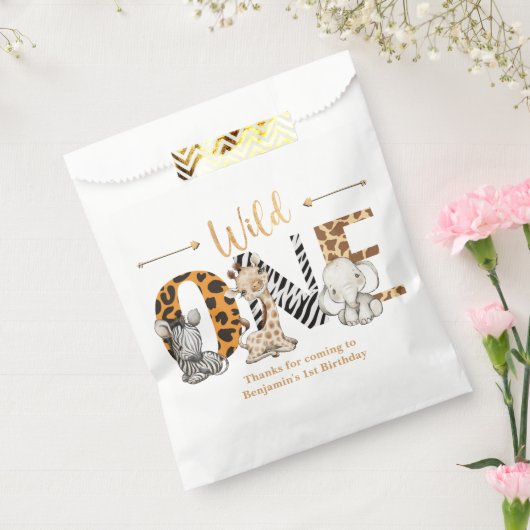 Safari Animals Wild One Birthday Gevor Bag Geschenktütchen (Versiegelt)